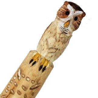 Bâton en bois sculpté hibou Alpenstock