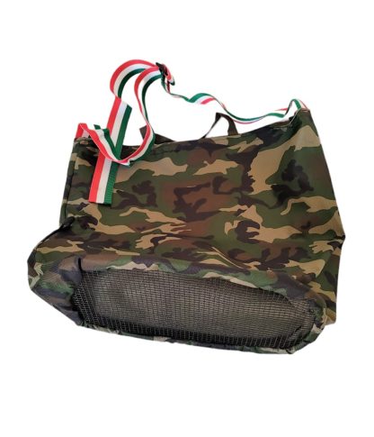 Sac bandoulière camouflage avec fond en maille italienne