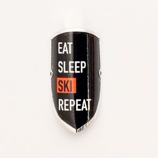 Emblème du bâton de répétition de ski Eat Sleep